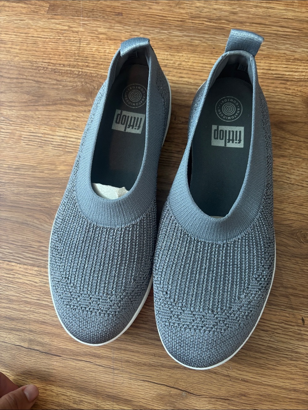 FitFlop Women's Charcoal Knit Slip-On Sneakers